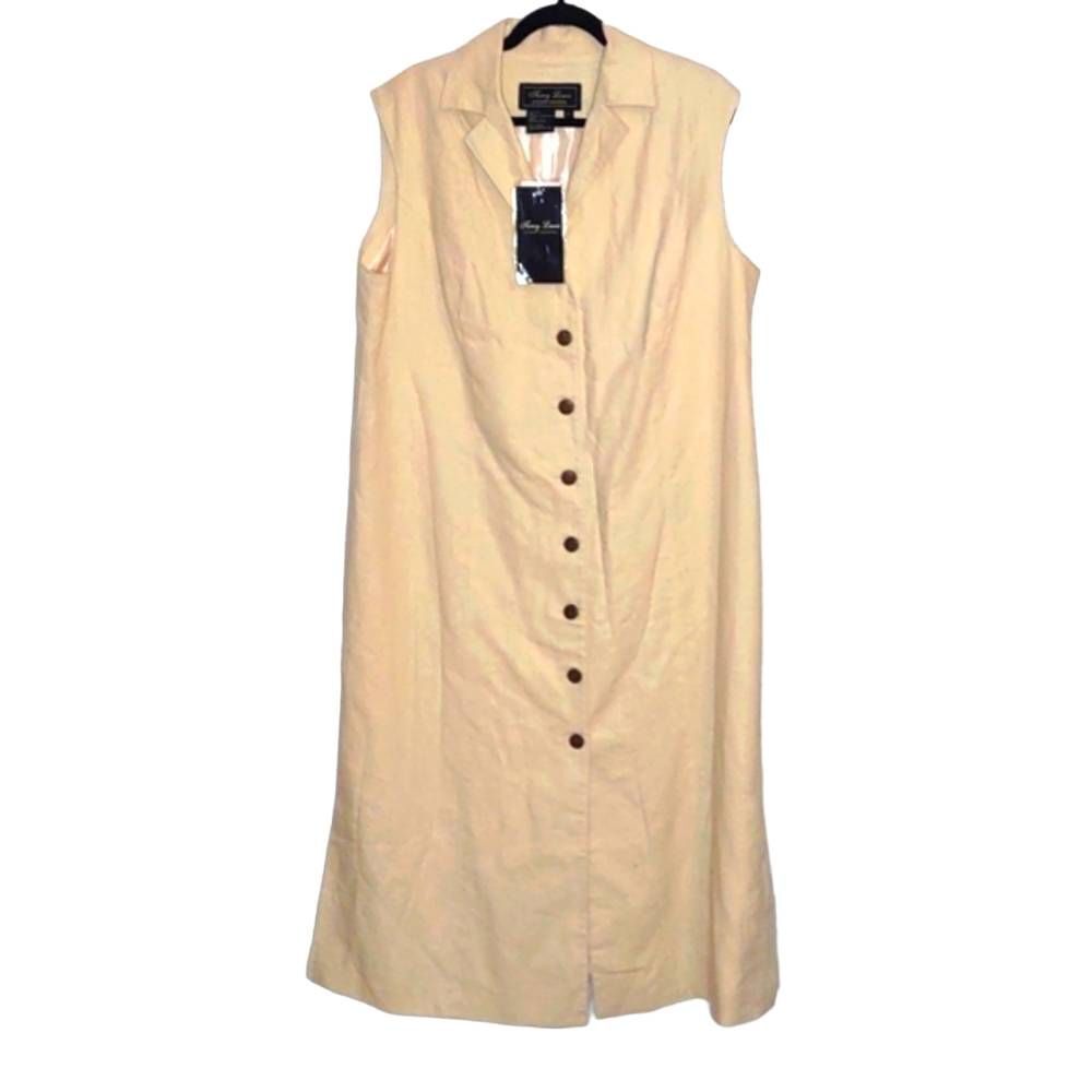 Terry Lewis Classic Luxuries 1X Fully Lined Linen/Cotton Blend Sleeveless Dress